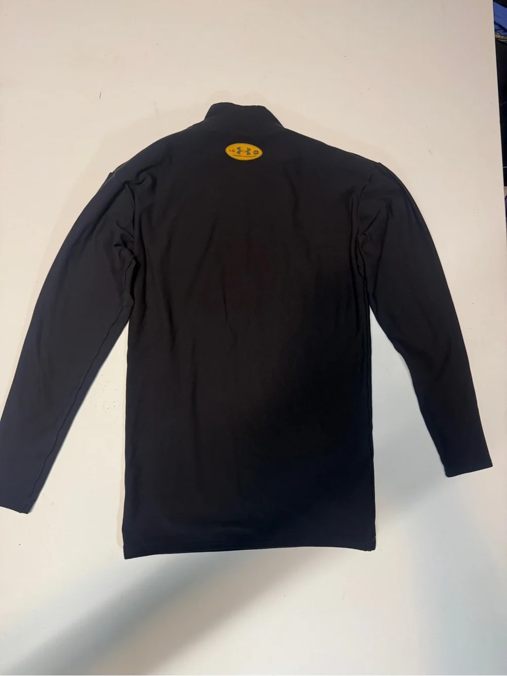 Under Armour Black Mock Neck Top with Gold Logo